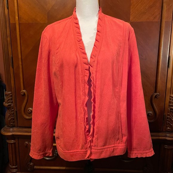 "Chico's" Textured Ruffled Jacket - Picture 1 of 6